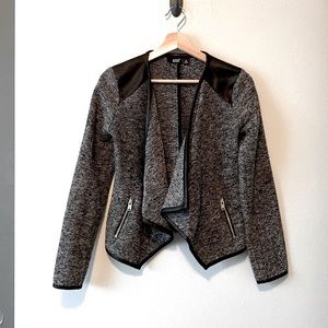 ✨2x HP✨a.n.a. tweed faux leather black blazer office work jacket